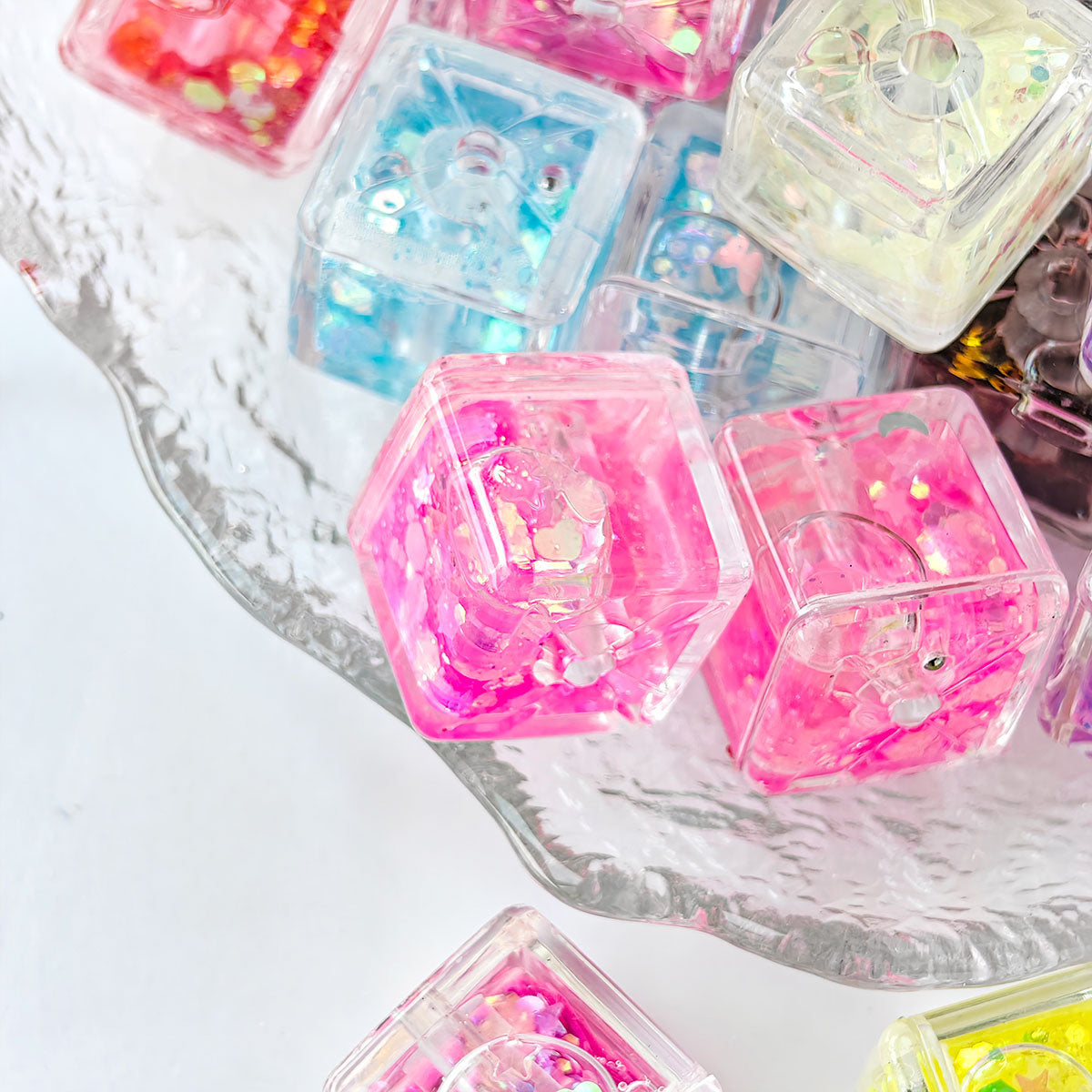 AA005 6pc / bag Square water Beads Large Hole Acrylic Beads, Suitable For DIY Jewelry , Necklaces, Keychains,pens