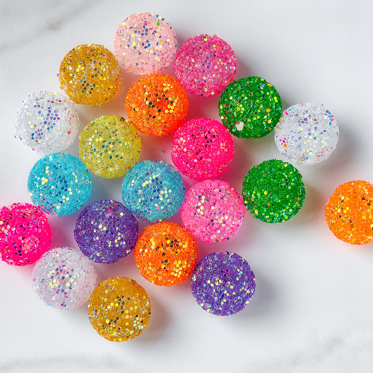 AA007 15pc / bag  Wholesales  Gumball Sequin Rhinestone Resin Ball Sugar Beads For Beadable Pen Chunky Bubblegum Necklace Bracelet Jewelry 20mm