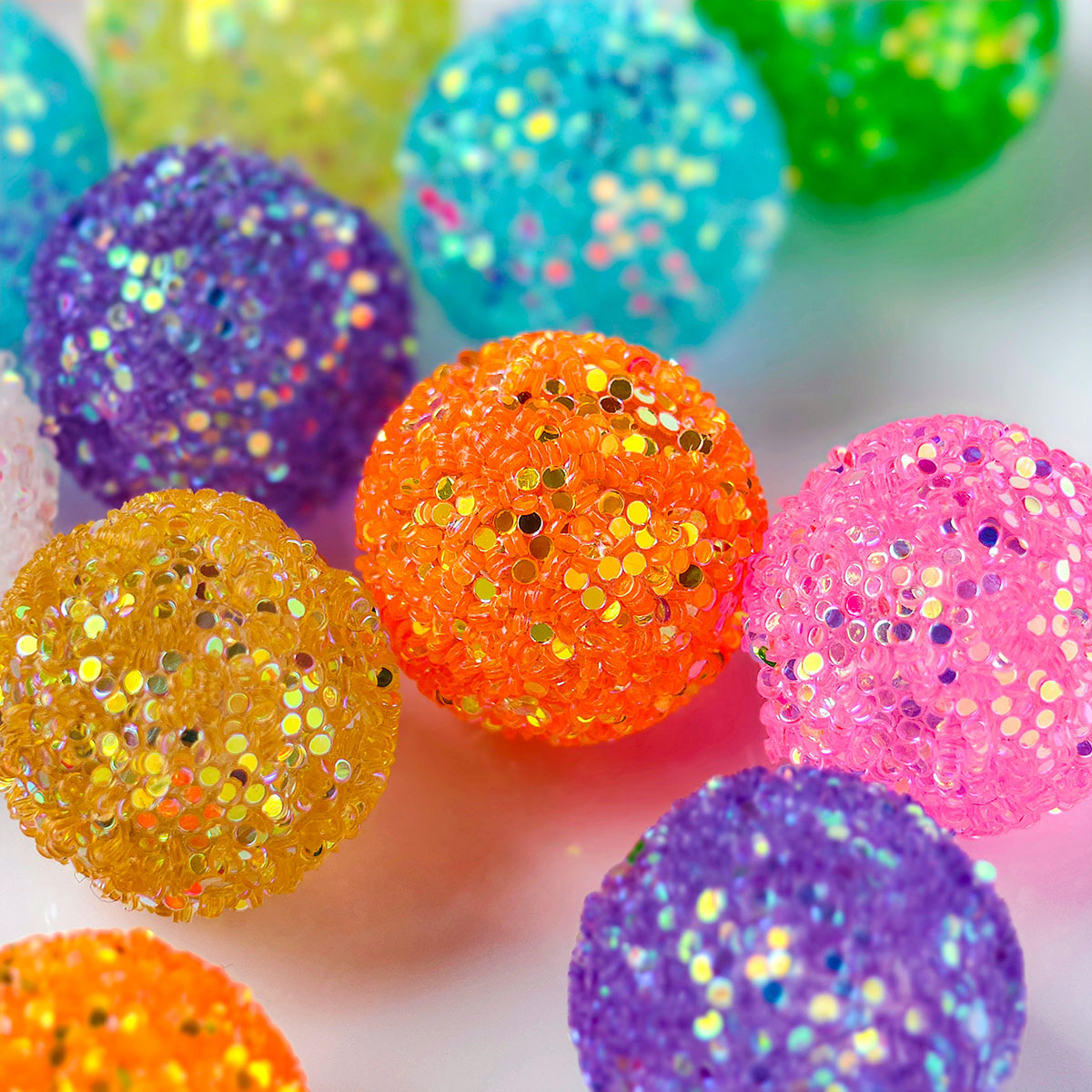 AA007 15pc / bag  Wholesales  Gumball Sequin Rhinestone Resin Ball Sugar Beads For Beadable Pen Chunky Bubblegum Necklace Bracelet Jewelry 20mm