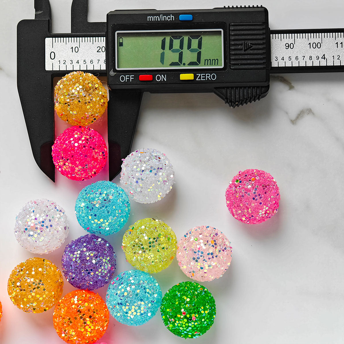 AA007 15pc / bag  Wholesales  Gumball Sequin Rhinestone Resin Ball Sugar Beads For Beadable Pen Chunky Bubblegum Necklace Bracelet Jewelry 20mm