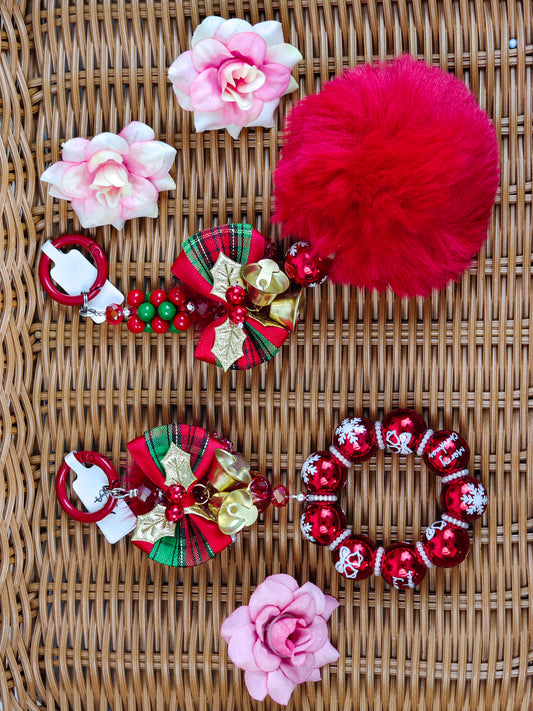 Christmas design phone chain hairball keychain   handmade products