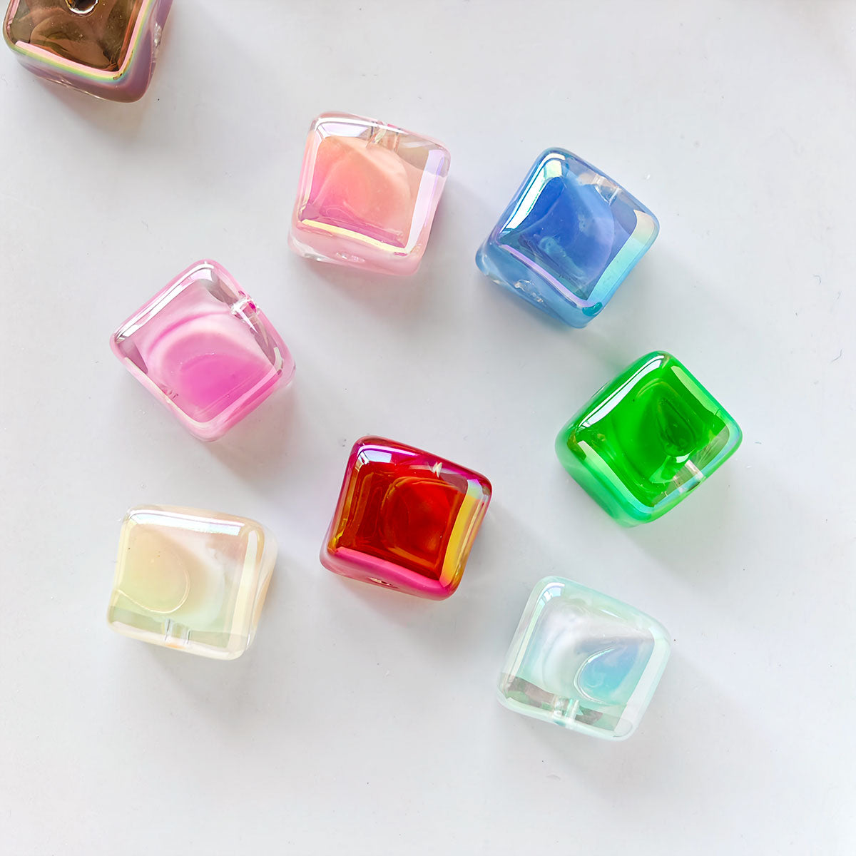 AA001   20pcs/Set 14mm Square Beads Large Hole Acrylic Beads, Suitable For DIY Jewelry - Great For Diy Pens, Necklaces, Keychains