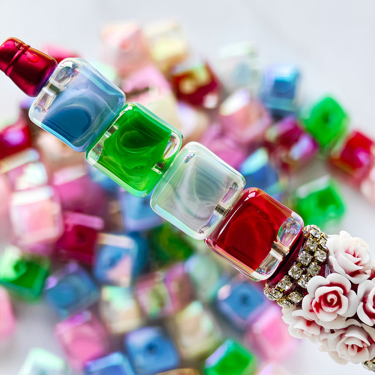 AA001   20pcs/Set 14mm Square Beads Large Hole Acrylic Beads, Suitable For DIY Jewelry - Great For Diy Pens, Necklaces, Keychains