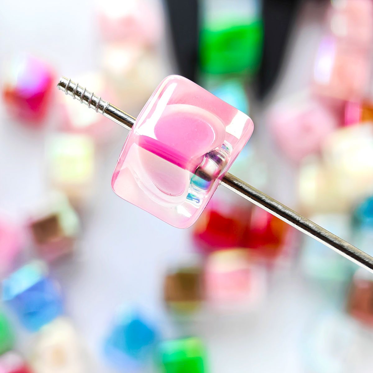 AA001   20pcs/Set 14mm Square Beads Large Hole Acrylic Beads, Suitable For DIY Jewelry - Great For Diy Pens, Necklaces, Keychains