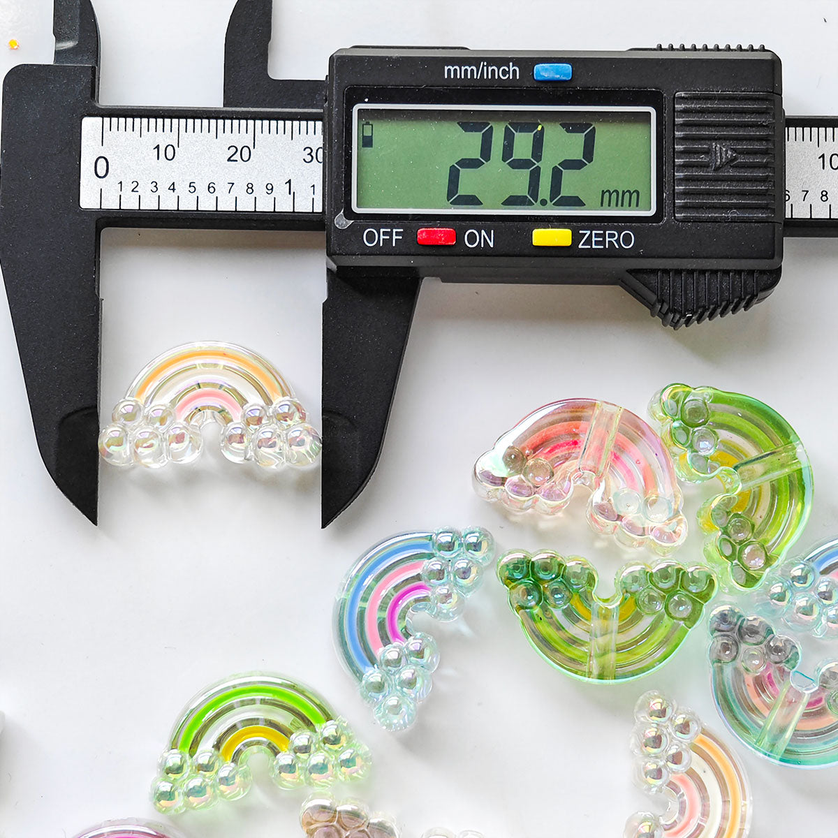 AA003 15pc / bag Acrylic Ab Color Heart-Shaped Diy Jewelry Beads, Random Colors, Great for Diy Pens ,Keychains