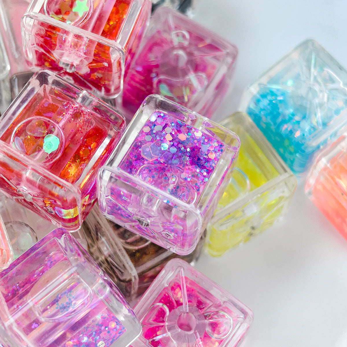 AA005 6pc / bag Square water Beads Large Hole Acrylic Beads, Suitable For DIY Jewelry , Necklaces, Keychains,pens