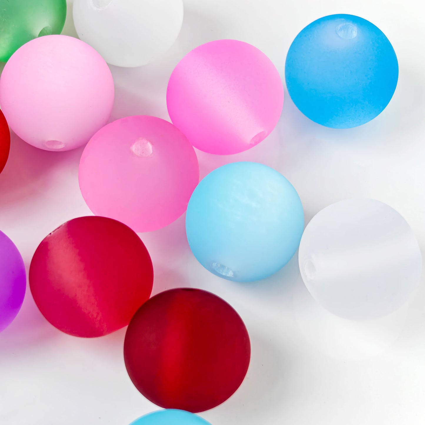 AA013 15pcs 20mm Colorful Opaque Acrylic Round Beads Plastic  For DIY Jewelry Making,pens, keychain, phonechain