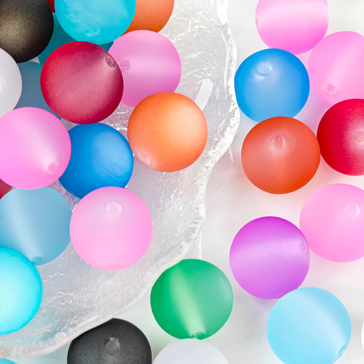 AA013 15pcs 20mm Colorful Opaque Acrylic Round Beads Plastic  For DIY Jewelry Making,pens, keychain, phonechain